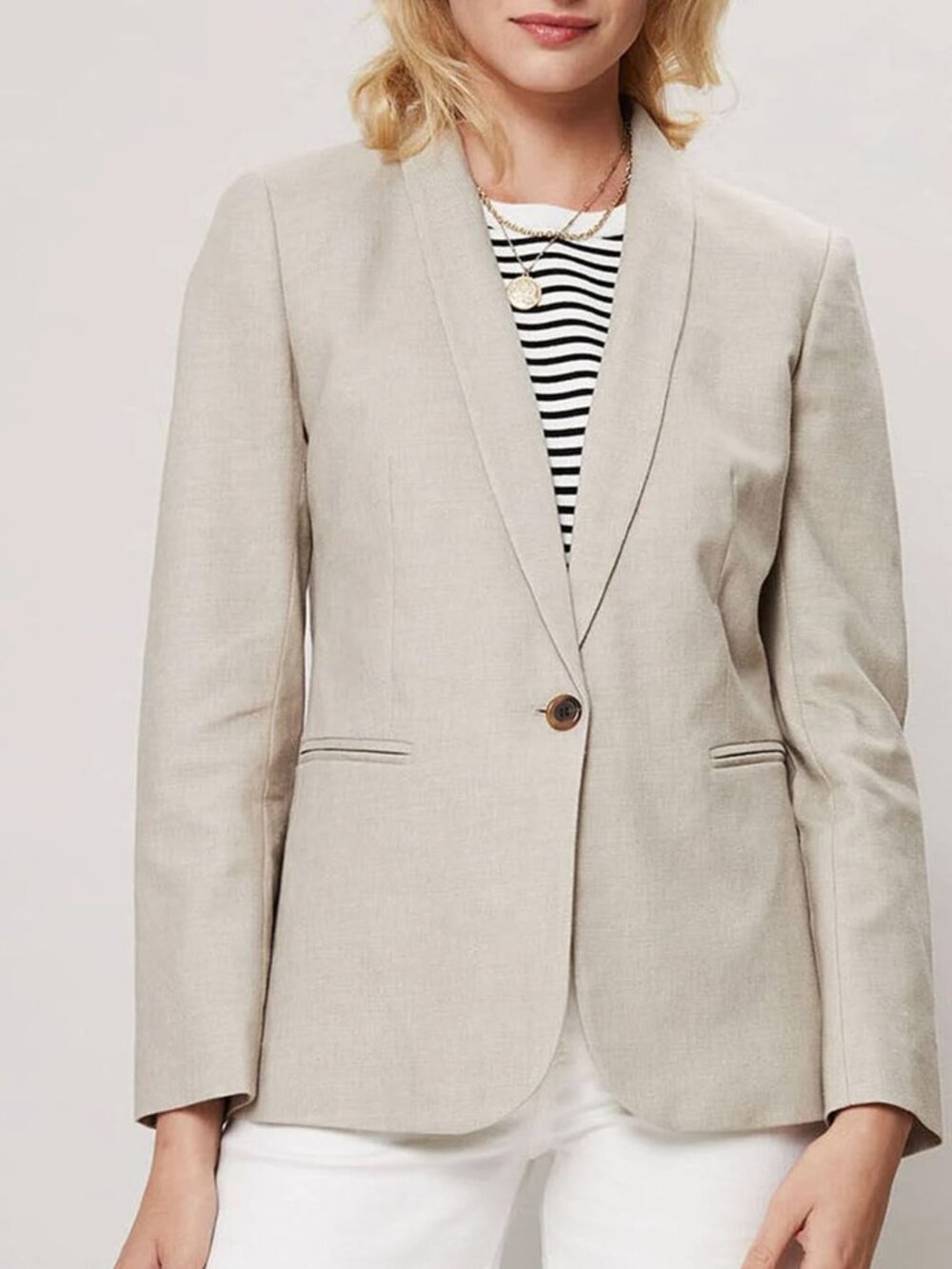 J. Crew Parke Linen Blend Blazer in Size 6 Stretch Natural Neutral $188 H9710
